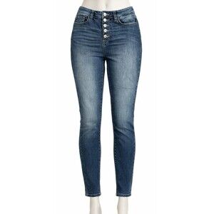 KanCan LA High Rise Button Fly Skinny Jeans  27 Medium Wash Stretch Denim